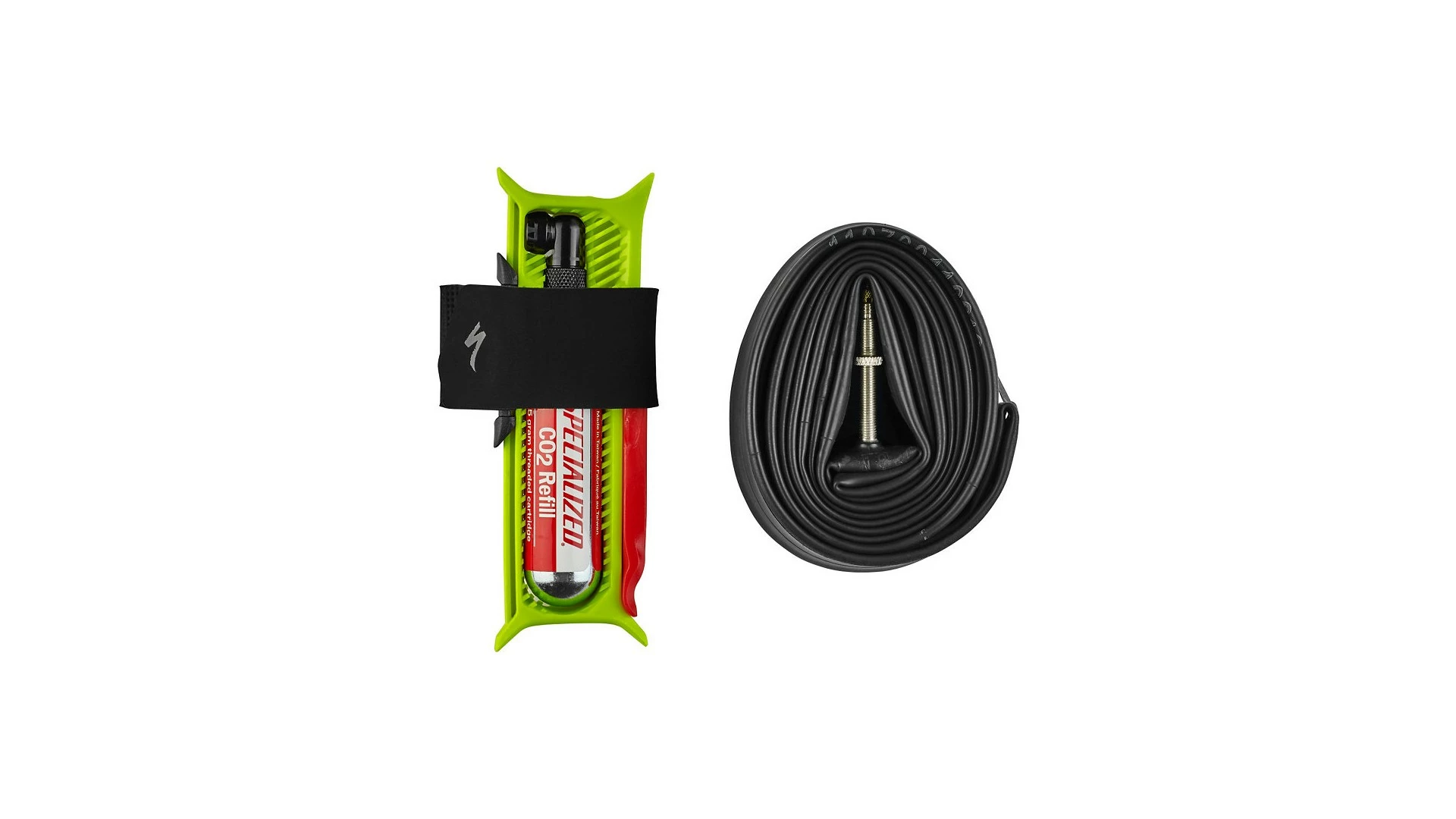 Fahrradschlauch Spool Flat Reparatursatz W/29ER Fahrradschlauch & CO2 MTB Specialized Hyper Green 3 Fahrradschlauch Spool Flat Reparatursatz W/29ER Fahrradschlauch & CO2 MTB Specialized Hyper Green